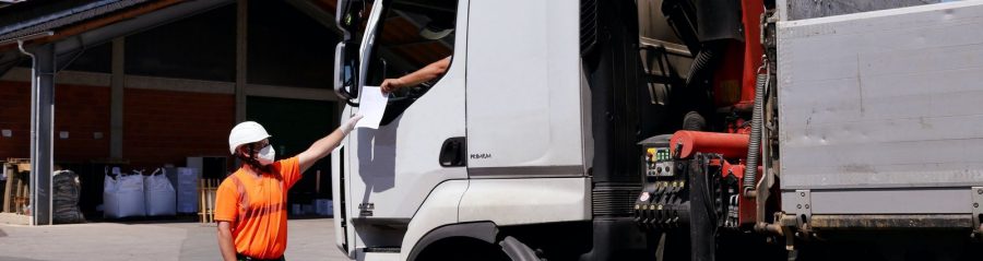 Stay in truck image for safe working in Covid-19.