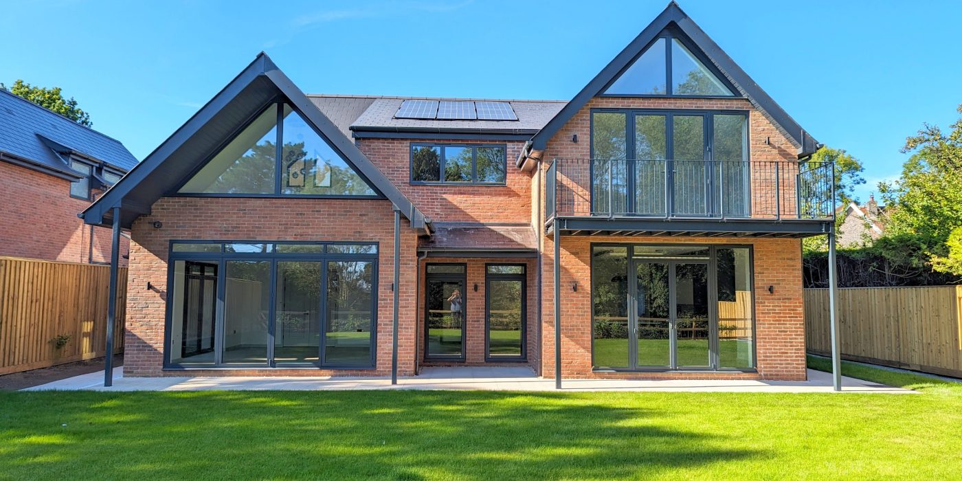 Large stunning detached home with solar pannels and large windows