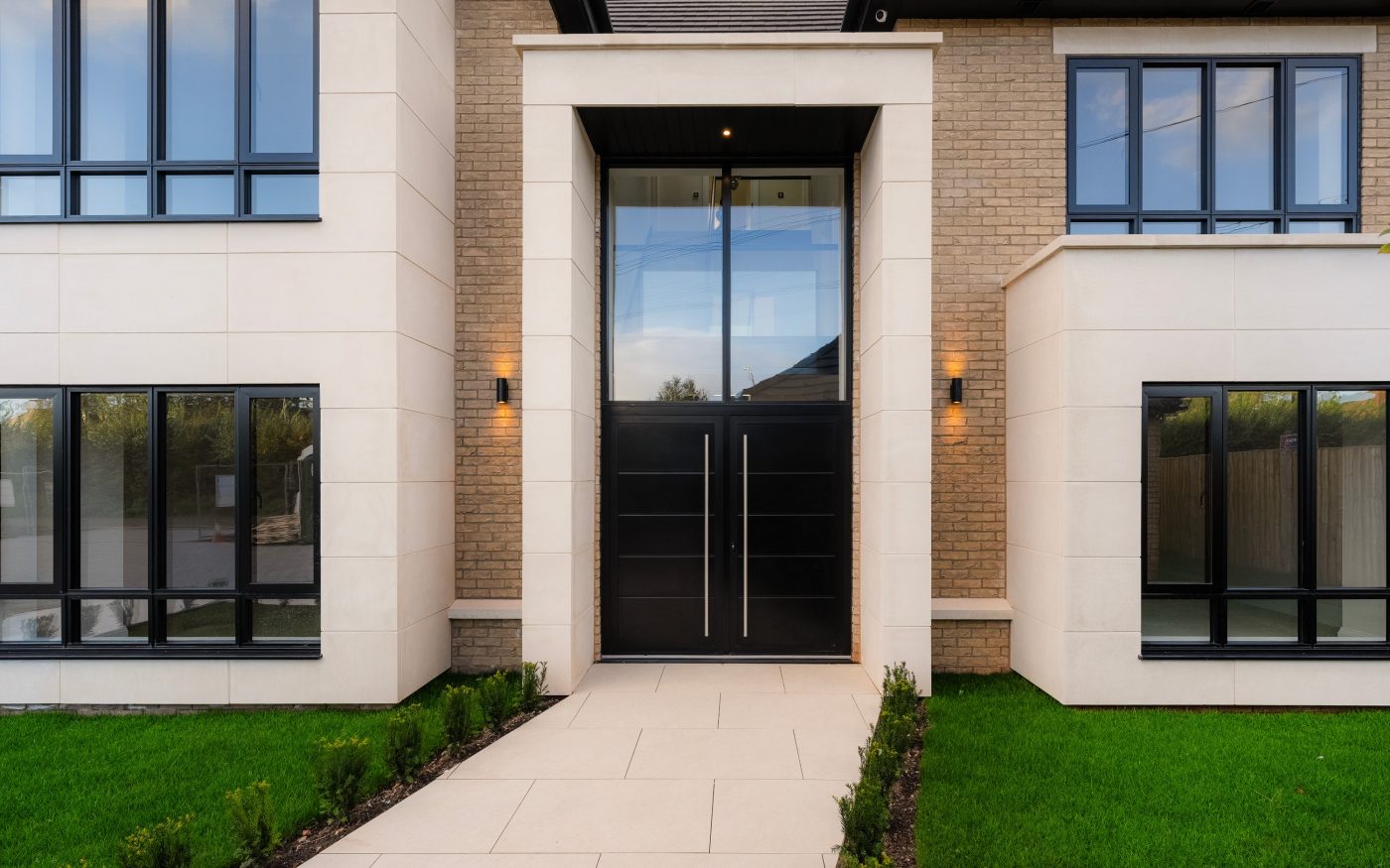 Beautiful modern entry way to large detached home