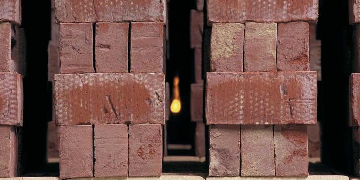 Bricks in kiln