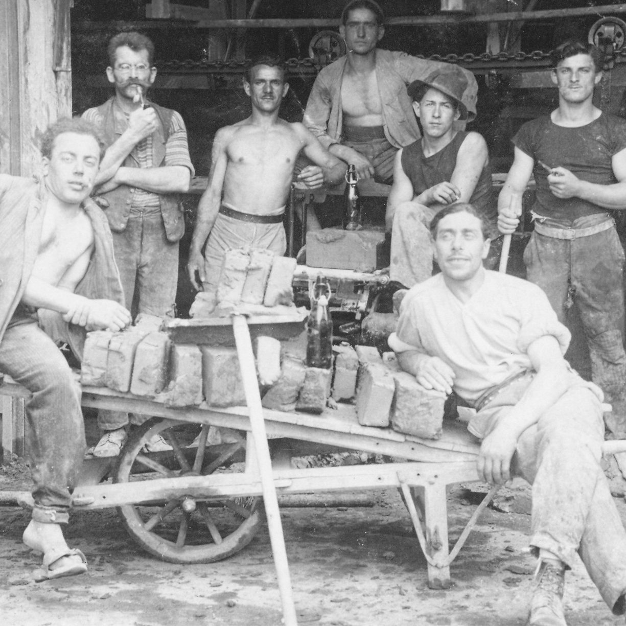 Historic photograph of brick makers in Vienna