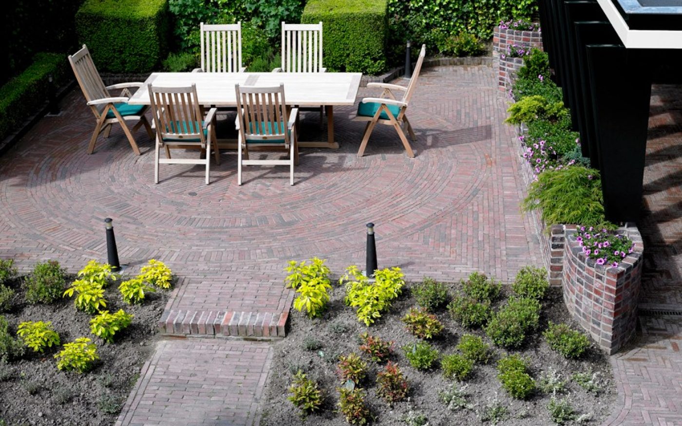 Clay paved outside eating area