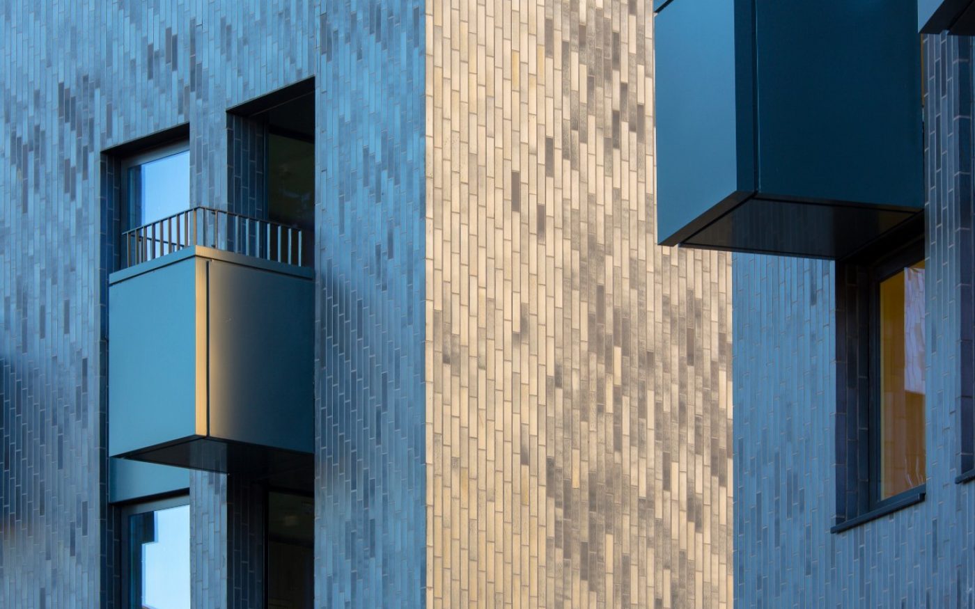 Corium vertical brick tile cladding on modern building