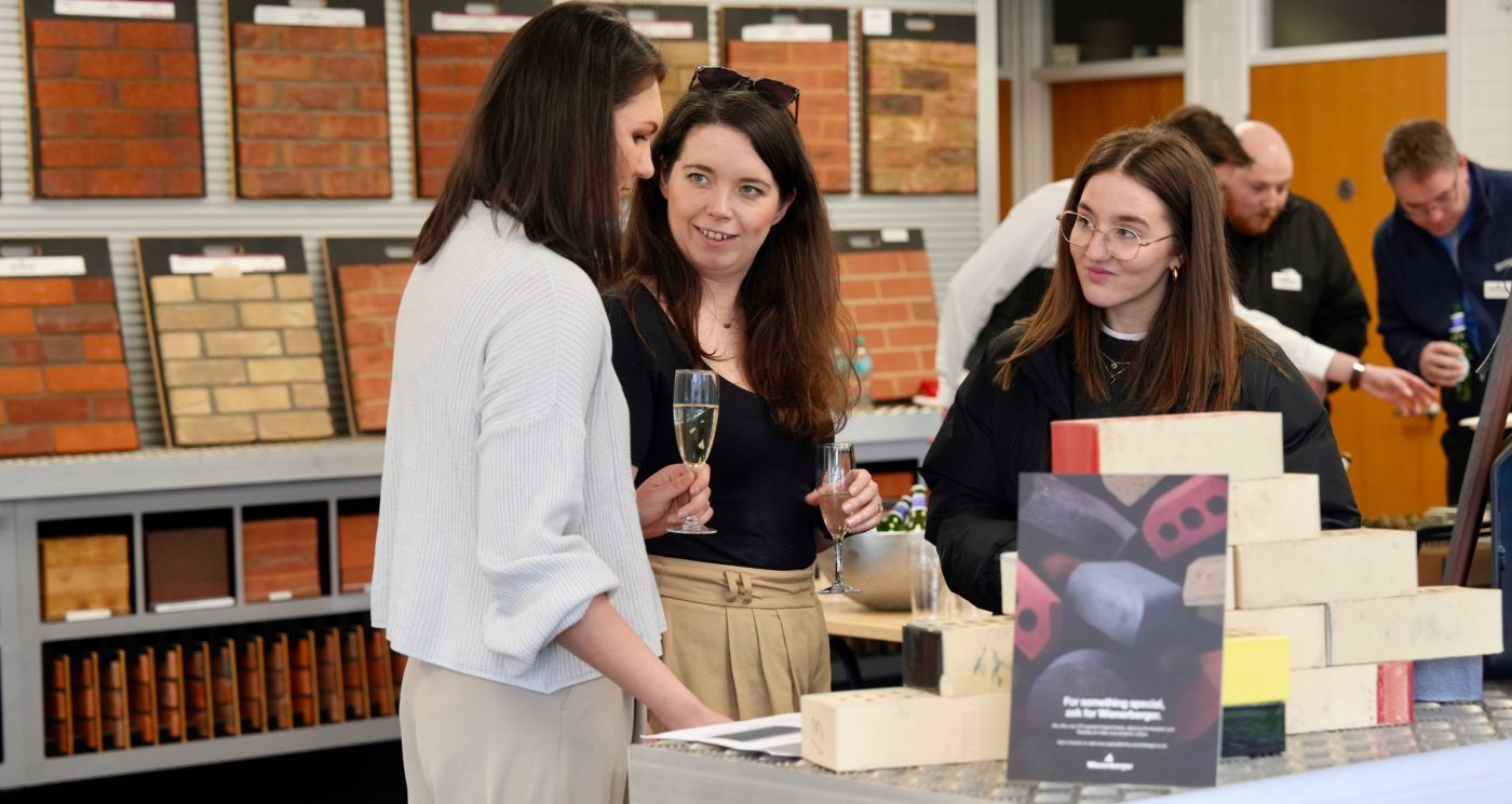 Three female architects in Wienerberger showroom