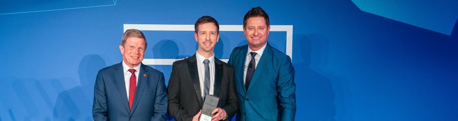 Keith Barker presenting award