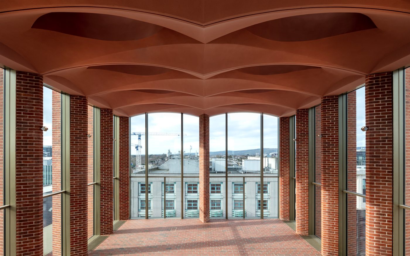 Figure standing in archway of Jingdezhen Imperial Kiln Museum
