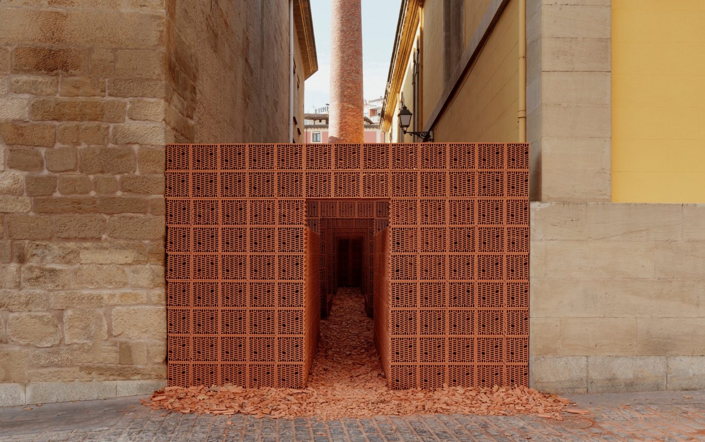 Alleyway with clay block doorway