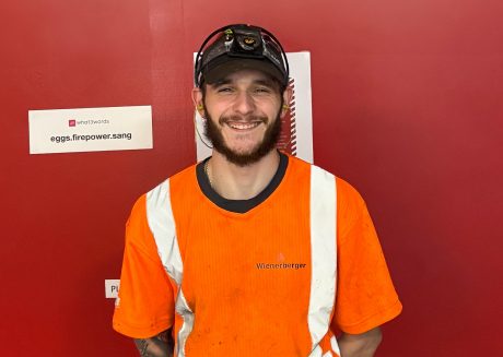 Apprentice Tom Thompson smiling in his wienerberger uniform