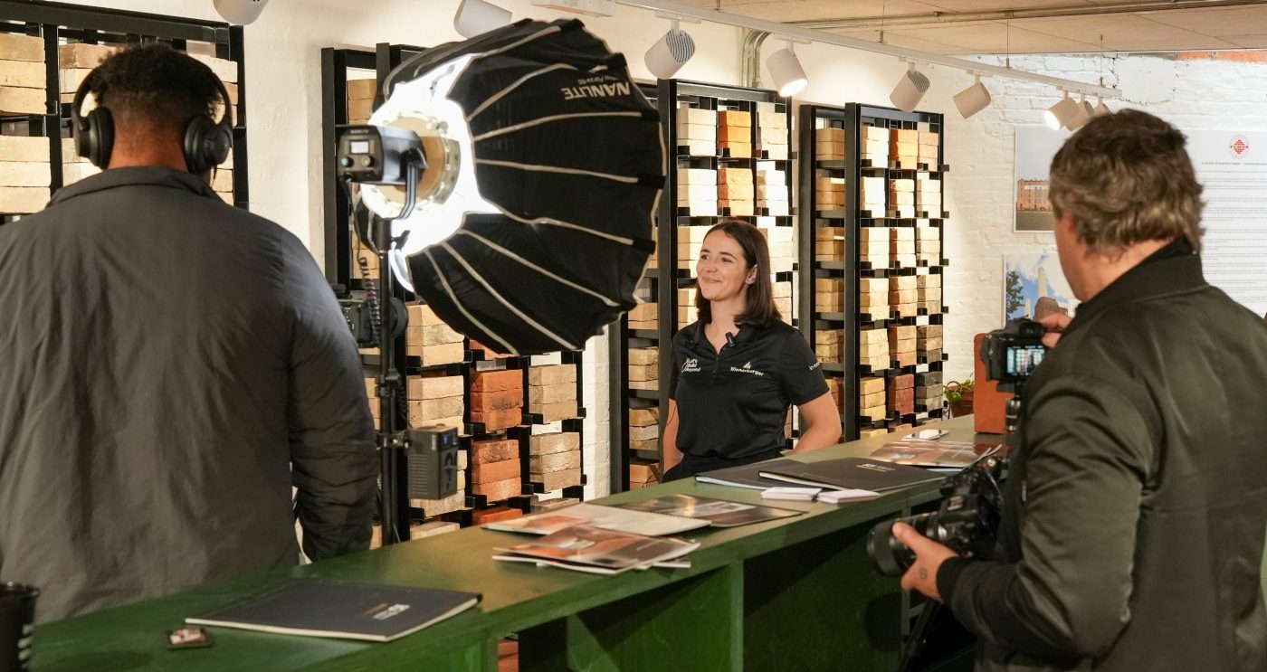 Filming taking place at the Draw on a Brick Competition