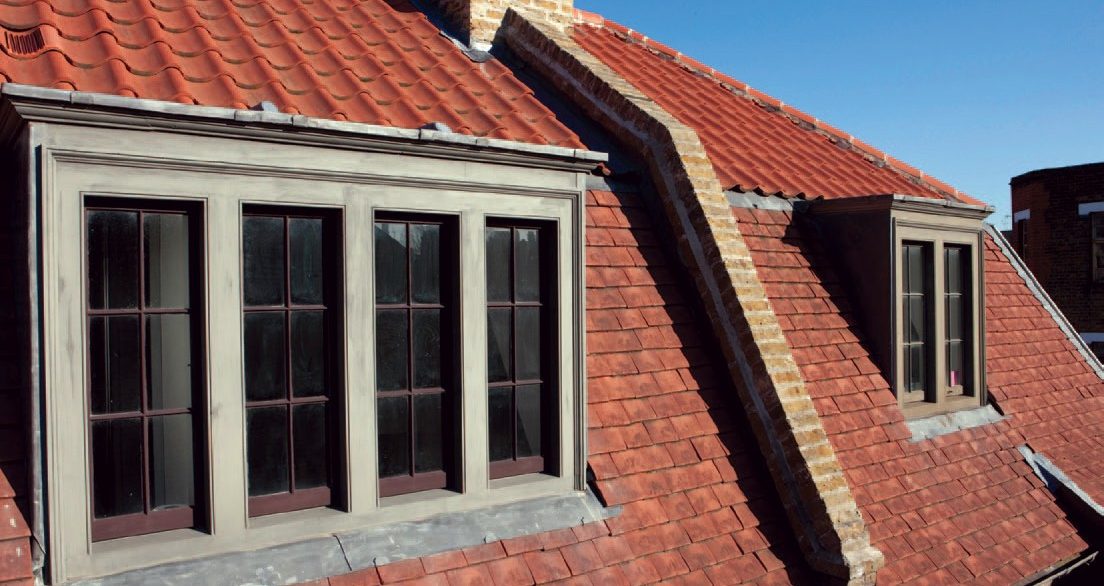 Dormer window in modern clay pantile roof