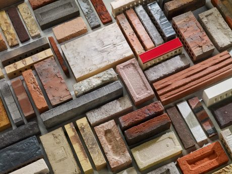 Selection of different brick colours and formats