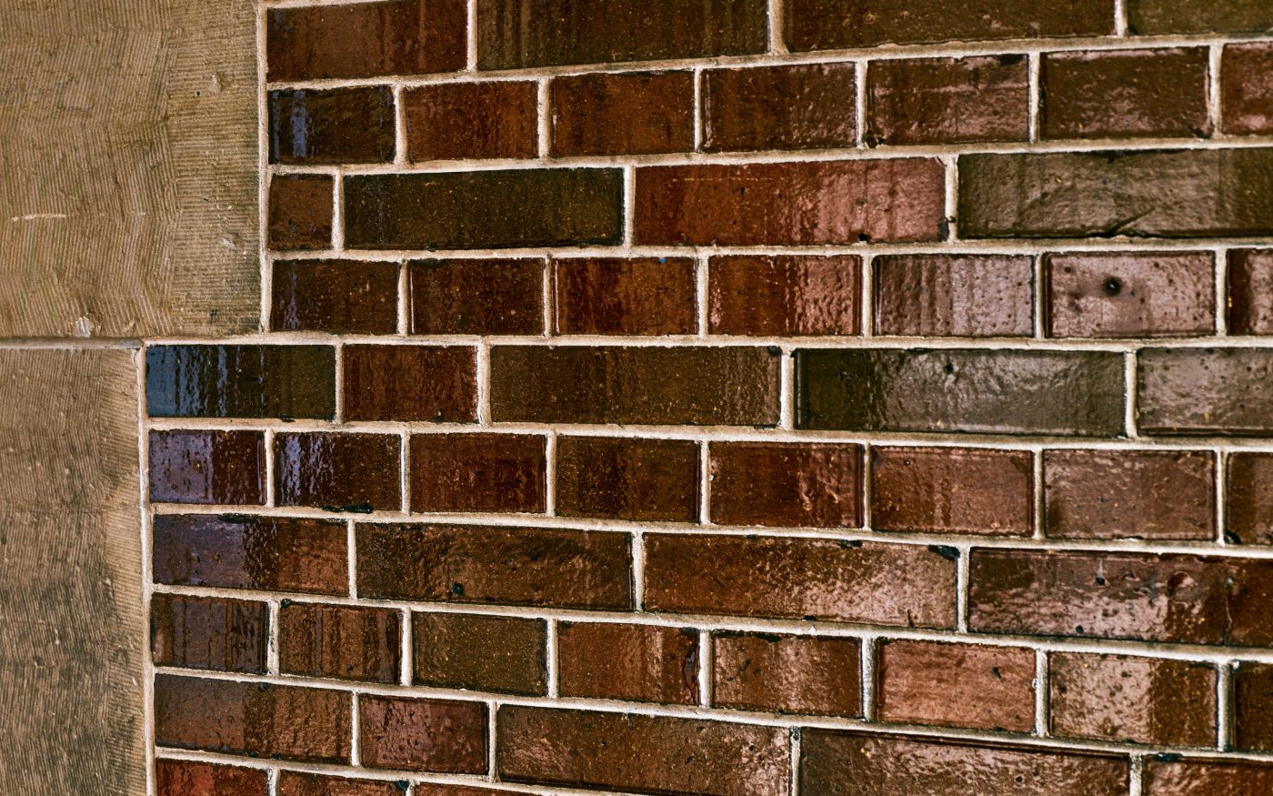 Bronze glazed brickwork