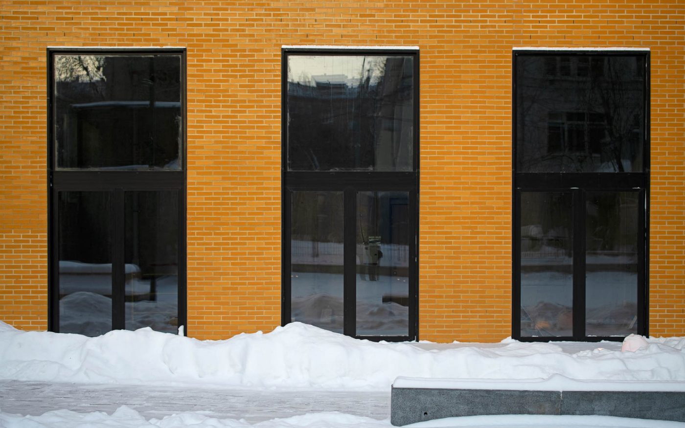 Yellow glazed brick building