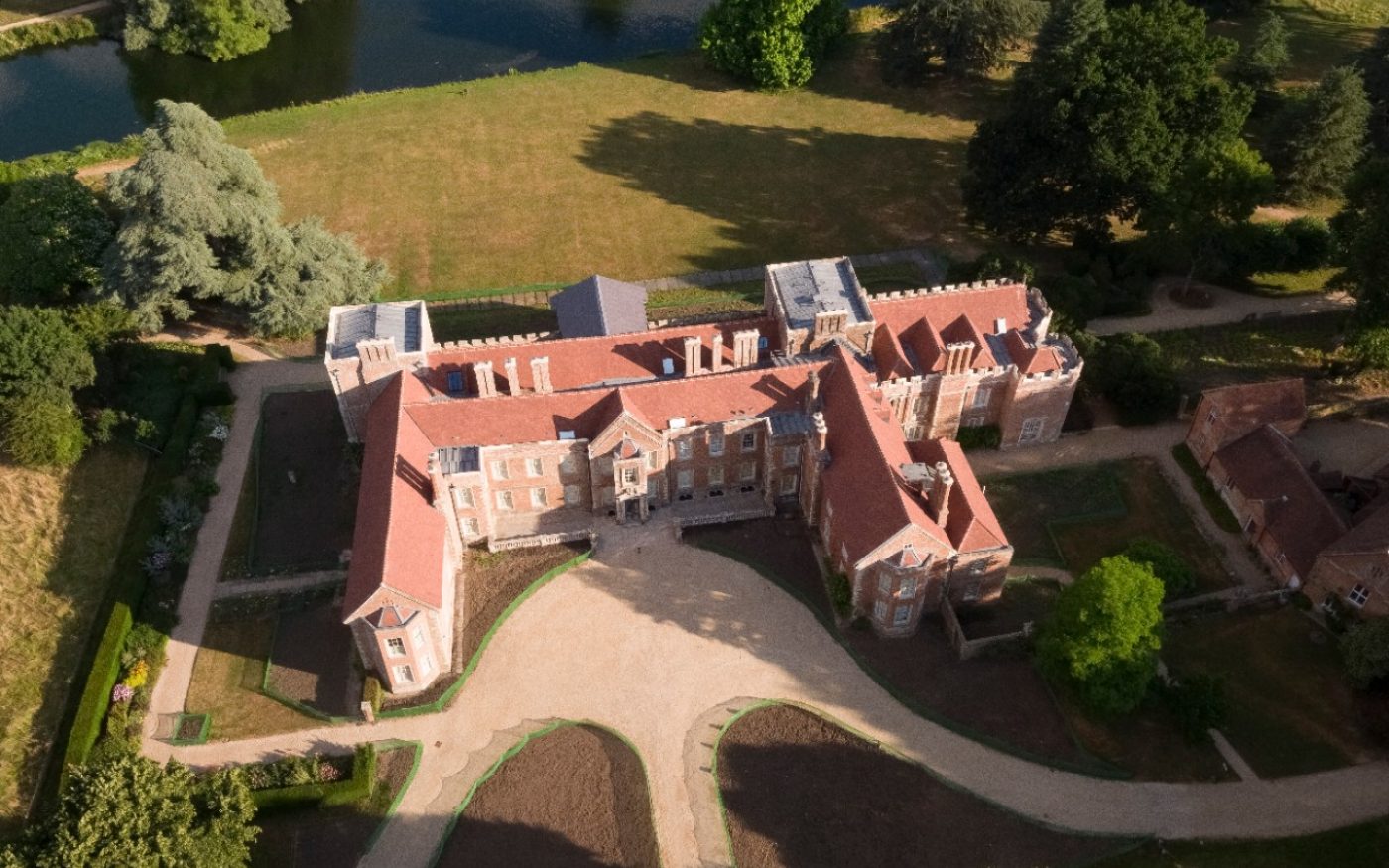 The Vyne Tudor mansion aerial view
