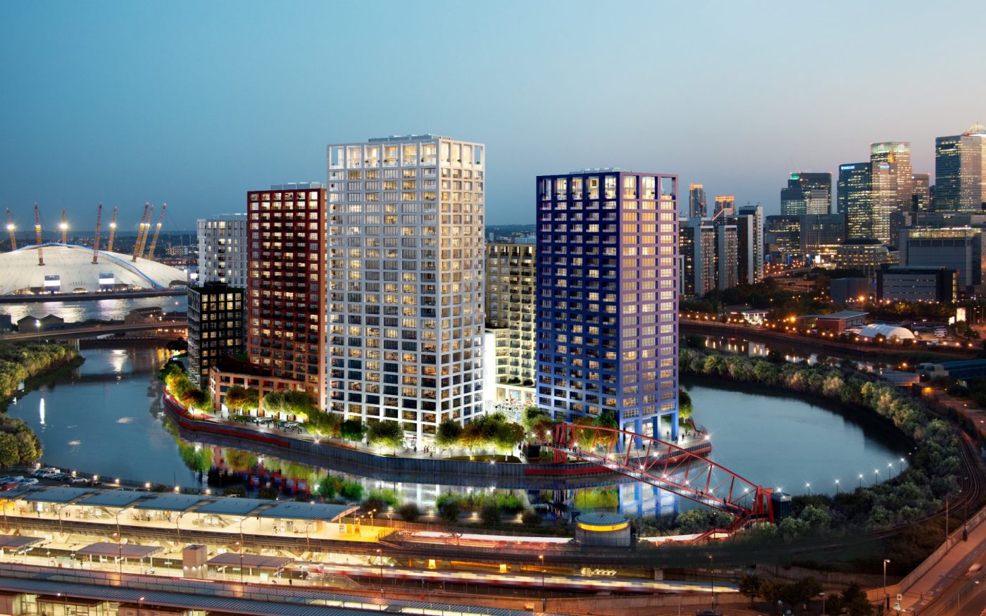 Glazuursteen Blauw Standaard, Rood Standaard and Wit Standaard SP WF | New Construction Apartments | London City Island | Architect: Glenn Howells Architects | Client: London City Island | Photographer: Michael Molloy