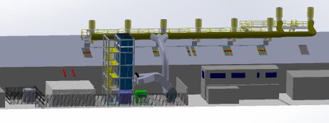 Digital drawing of the outside of the Warham Factory