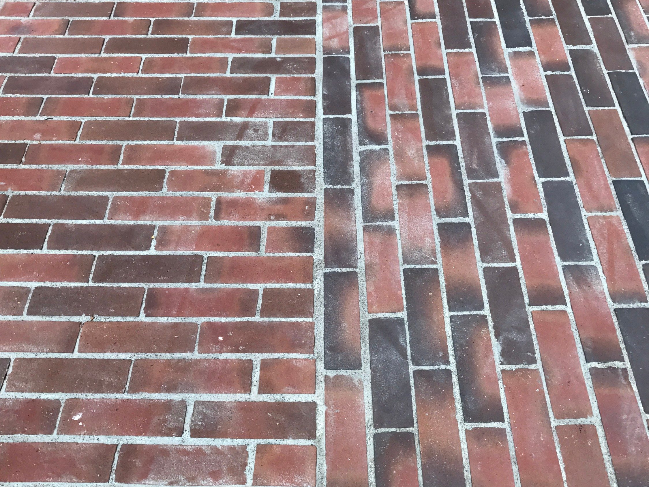 Close-up of red clay paving