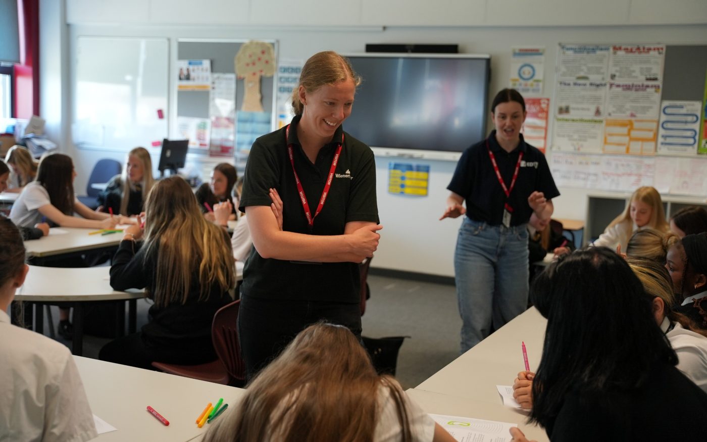wienerberger colleagues in a classroom
