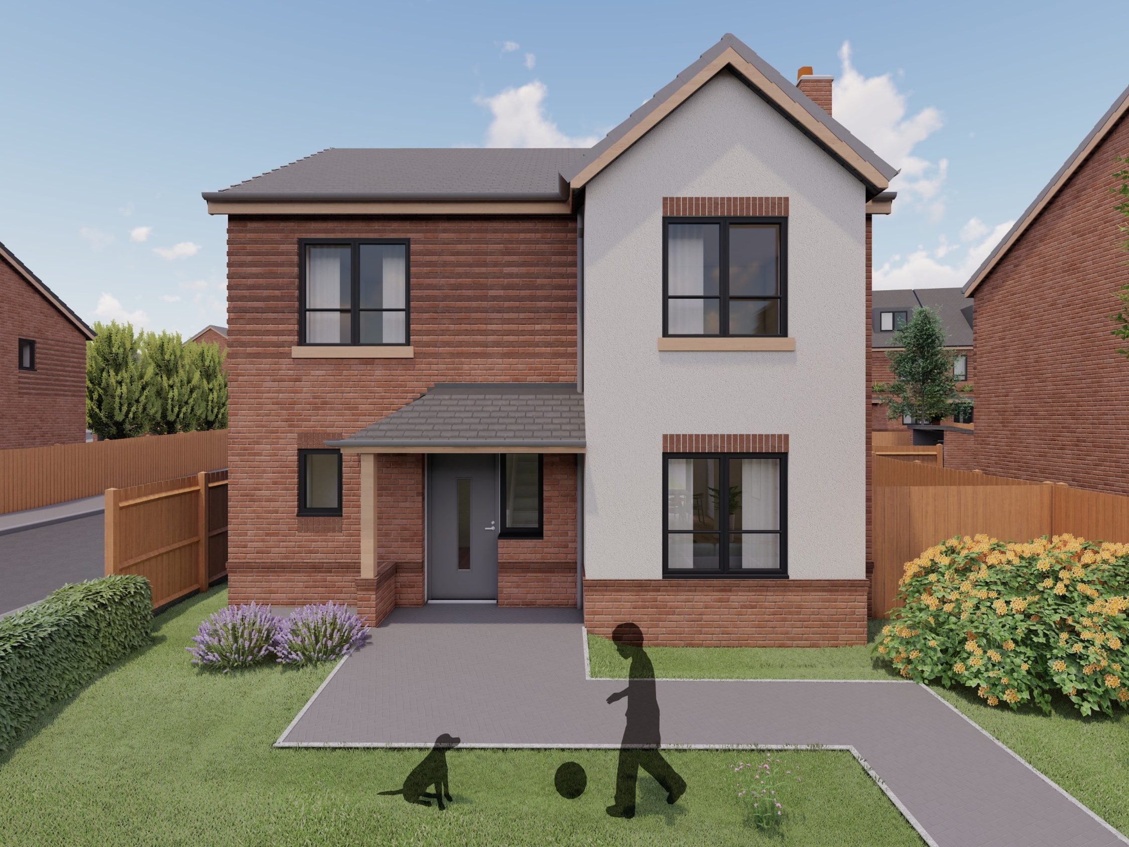 An illustration of a Wienerberger e4 House concept in future house building.