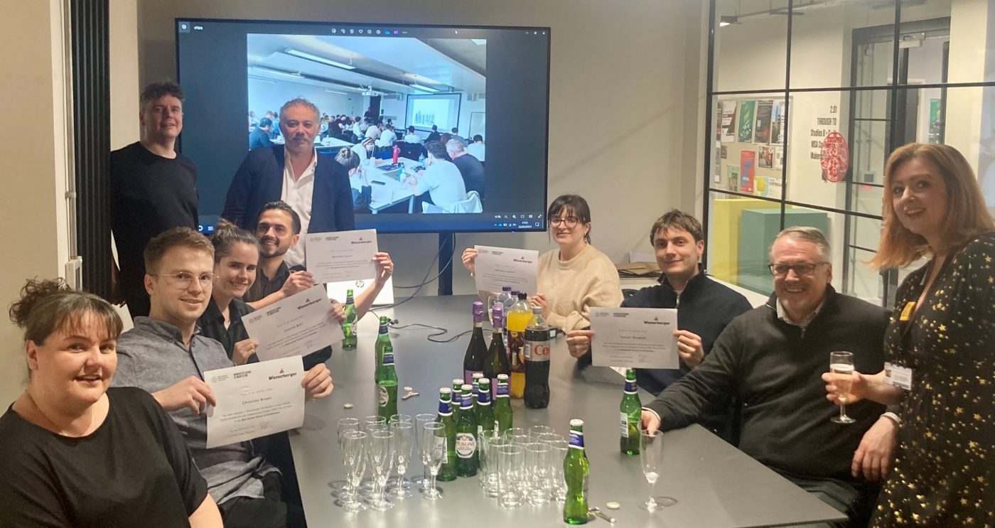 Group of Students from Manchester School of Architecture receiving their bursaries