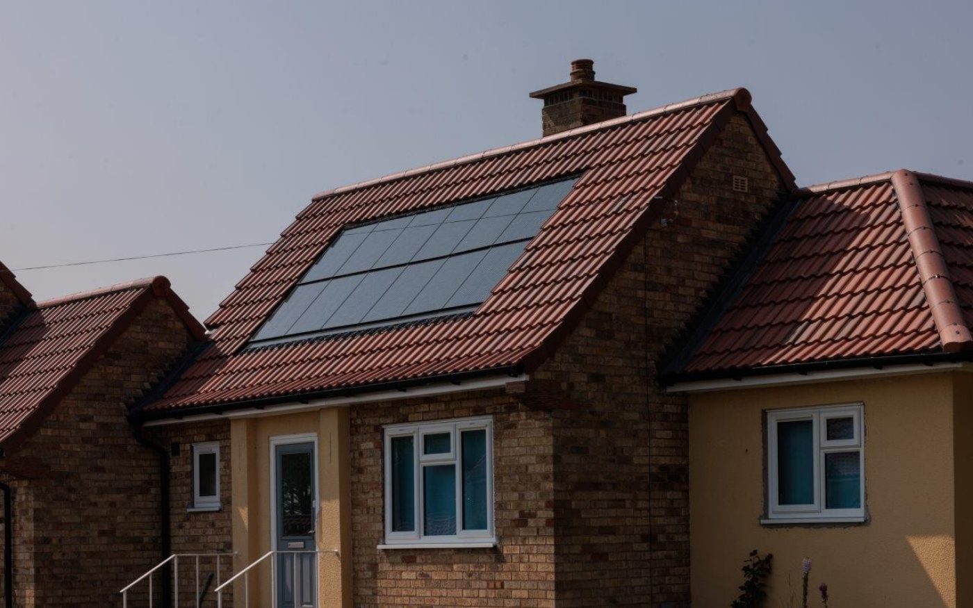 Bungalow home with in-roof solar fitted on roof