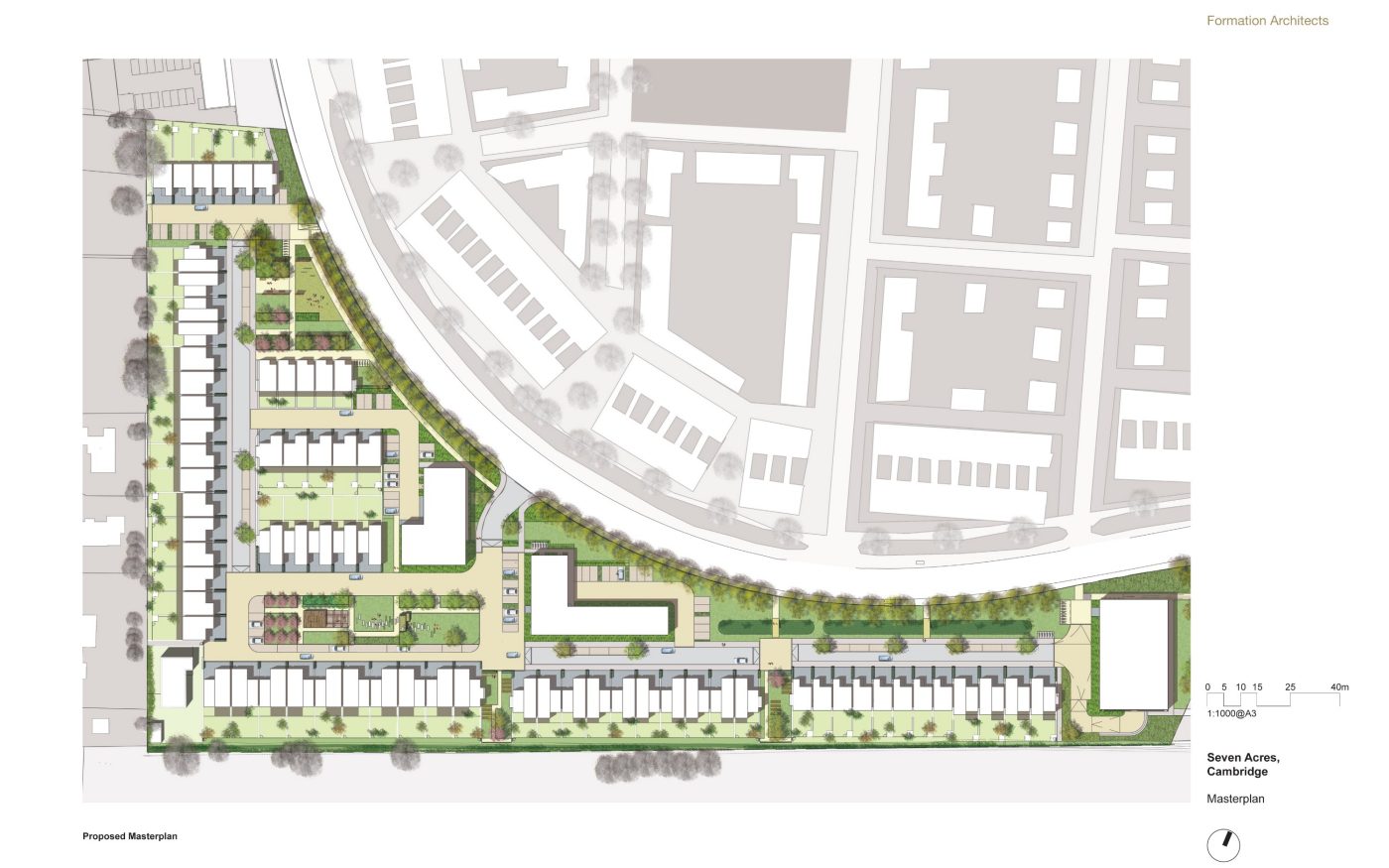 Architectural plan of Seven Acres terraced housing development