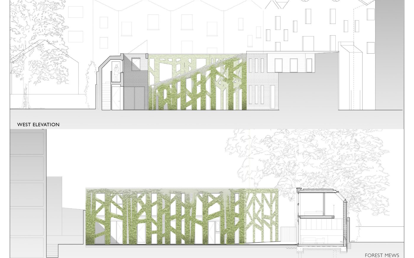 Architectural plan of Forest Mews housing development