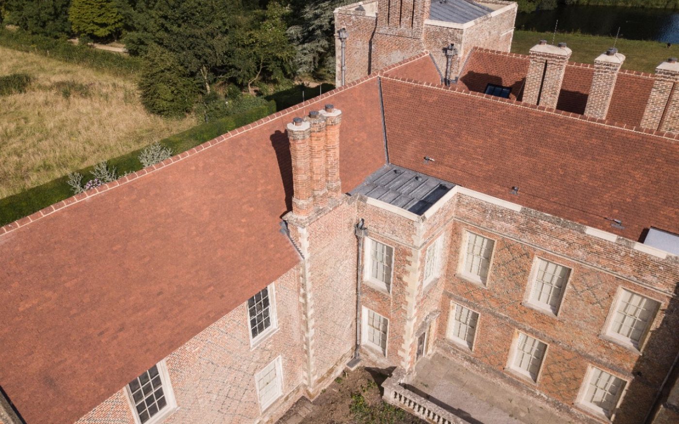 The Vyne stately home, roof renovation with Keymer tiles