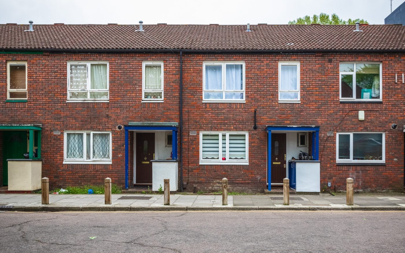 Council terrace houses around Hackney in London