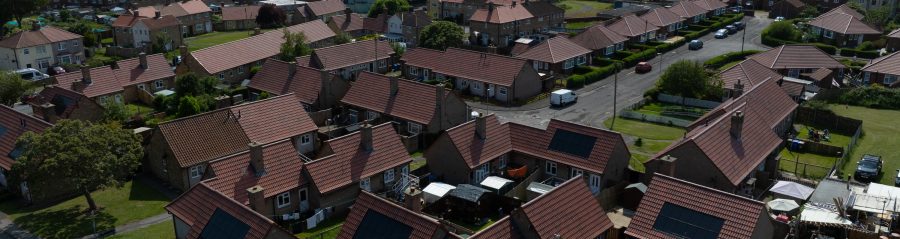 Birds eye view of a residential estate