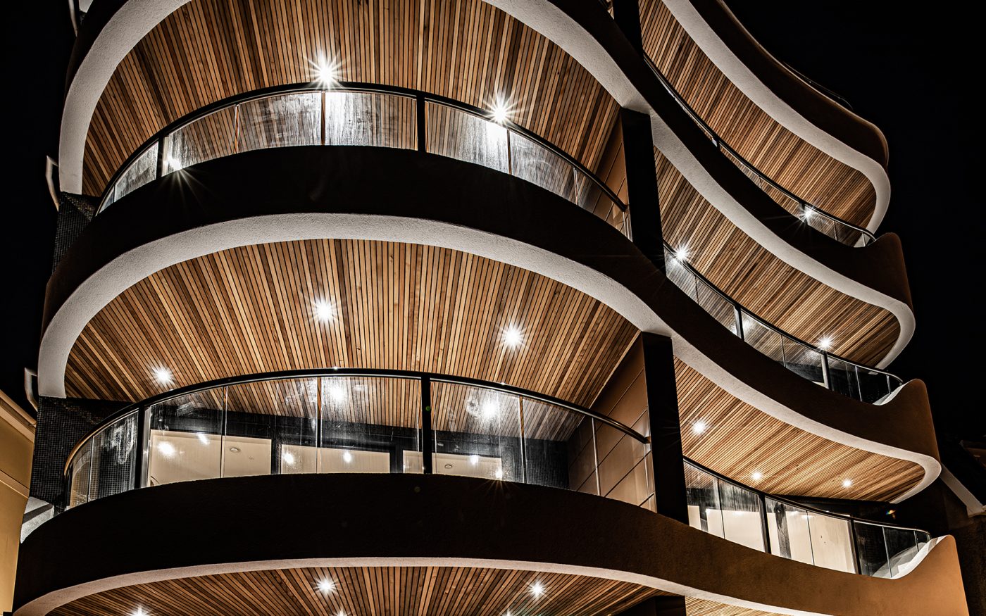 Modern curved balcony