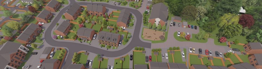 BIM rendering of a modern residential estate