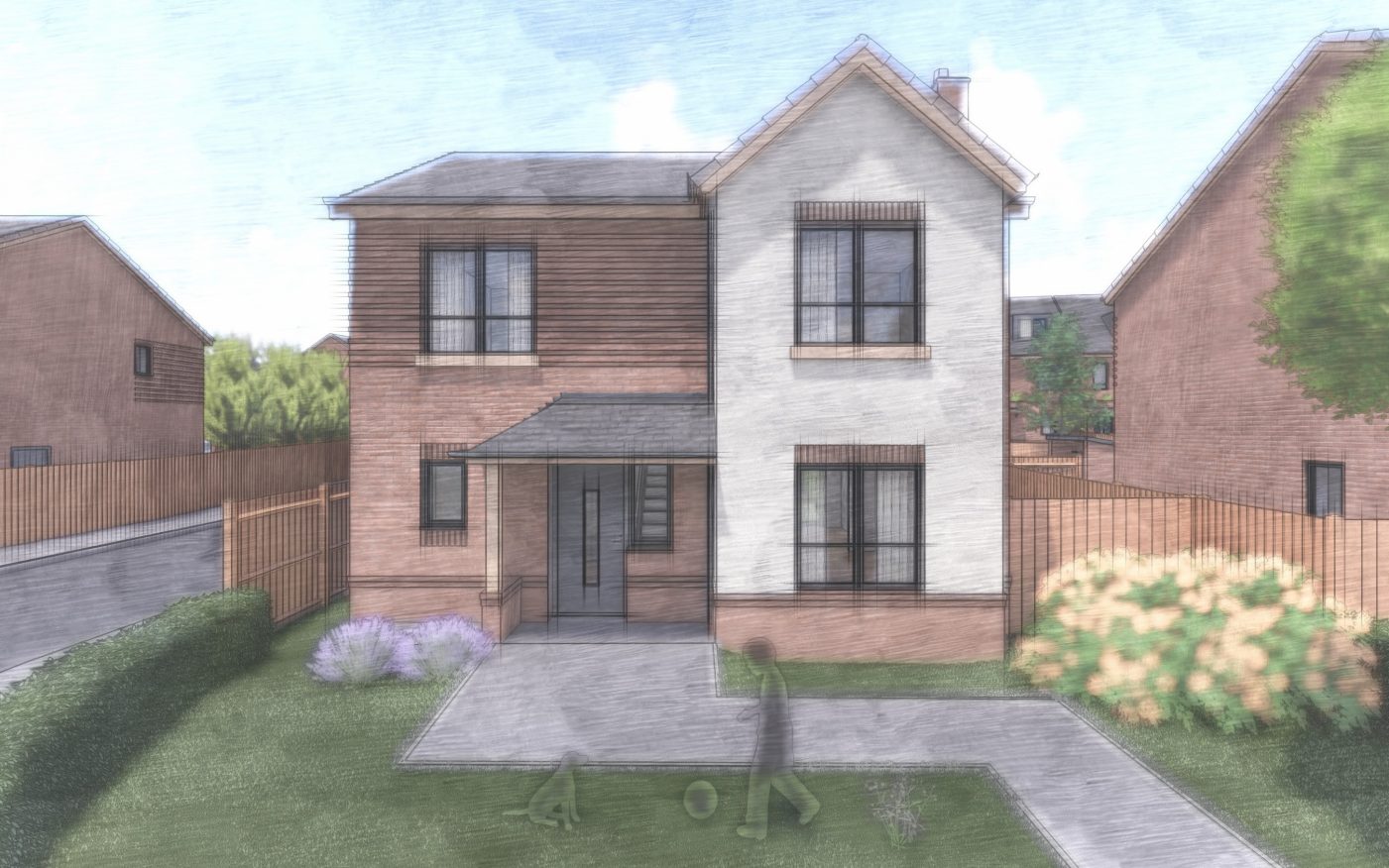 Cutaway illustration of modern residential building