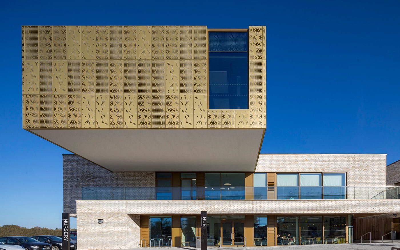 Exterior of modern Mulberry park community hub