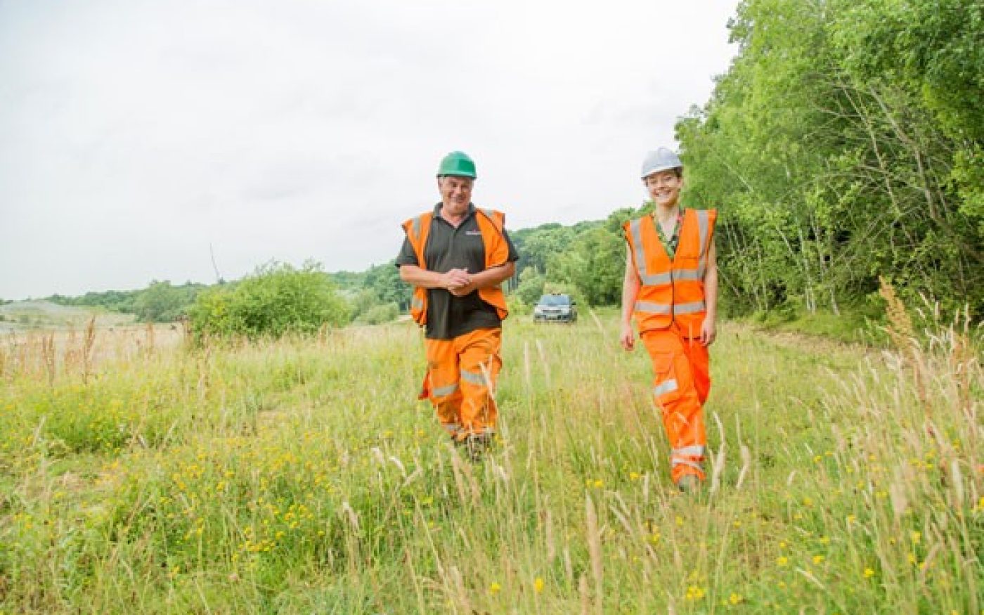 Surveying the area for biodiversity initiatives at Orchard Farm, Kent
