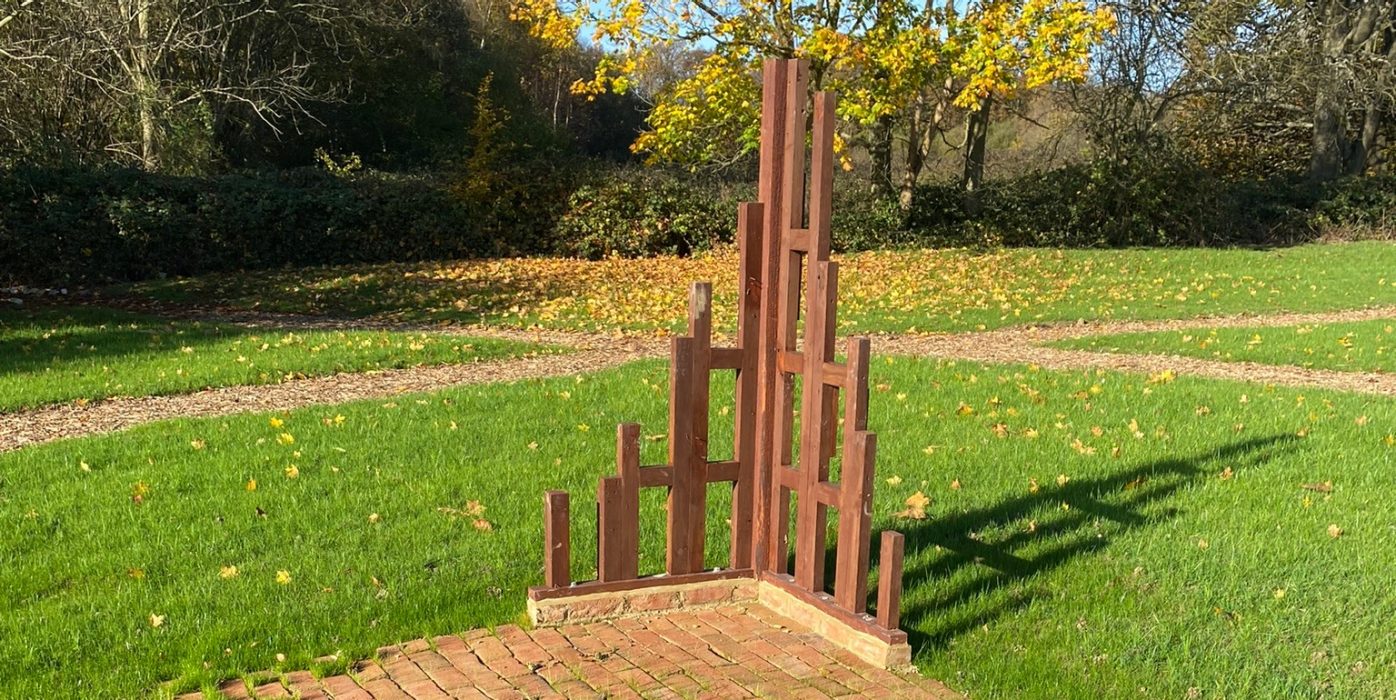 image of sculpture in wildlife garden that doubles as a habitat