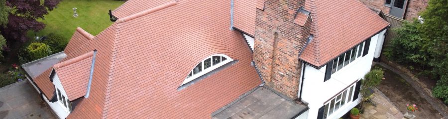 Aerial view of Seafield House roof renovation