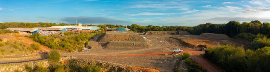 Landscape of quarry site at Ewhurst factory
