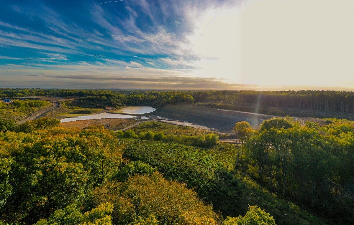 View of Ewhurst quarry and surrounding greenery