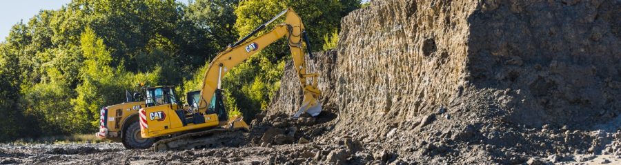 Excavator at Ewhurst quarry site