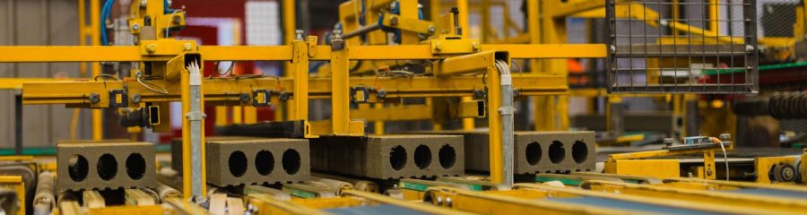 Bricks on manufacturing production line