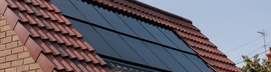 In-roof solar installed on a roof with red roof tiles