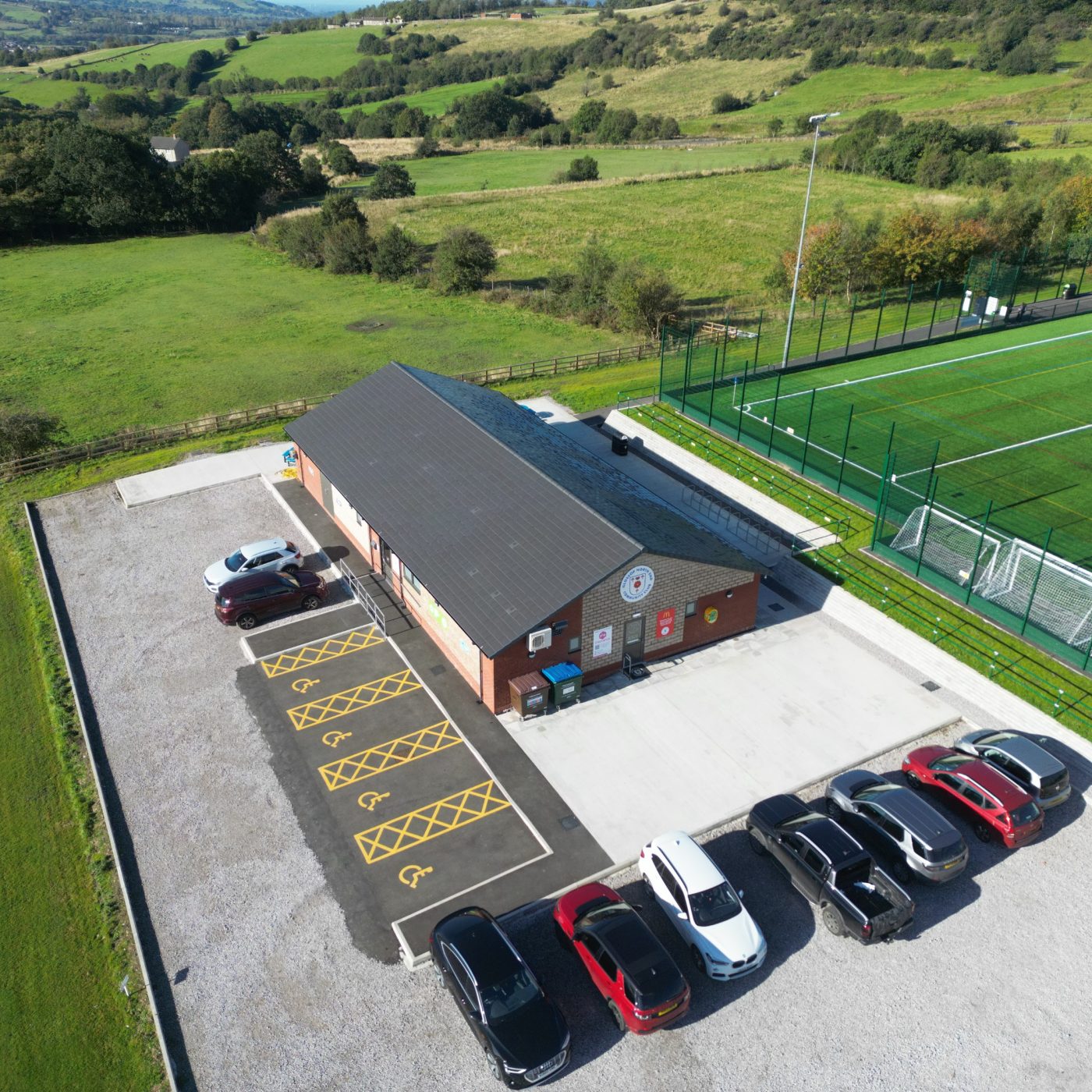 arieal view of a new community sports hub