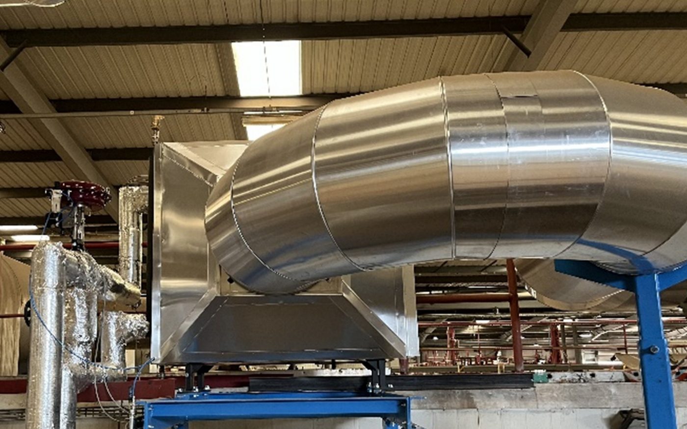 Interior of Broomfleet tileworks with new heat recovery system