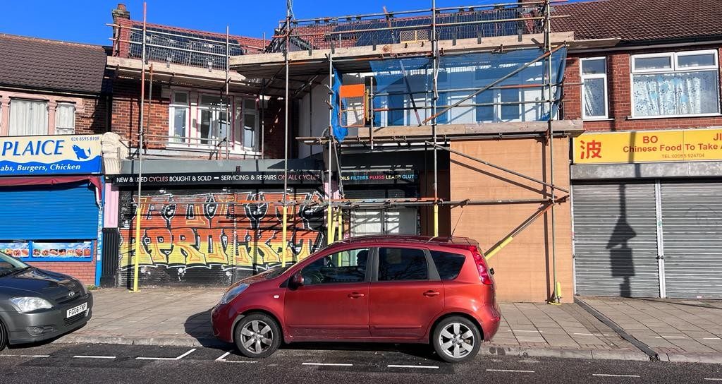 Exterior of building renovation