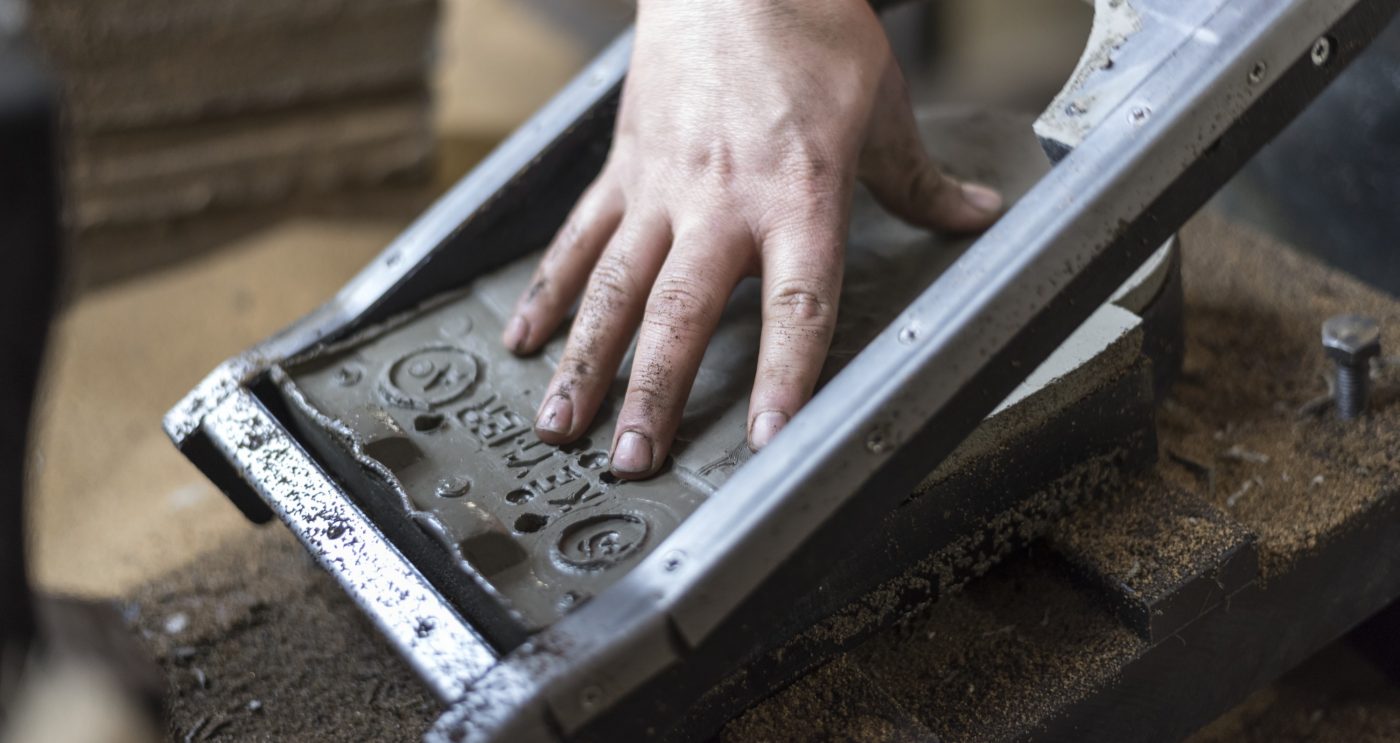 Manual roof tile production at Ewhurst production plant in UK.