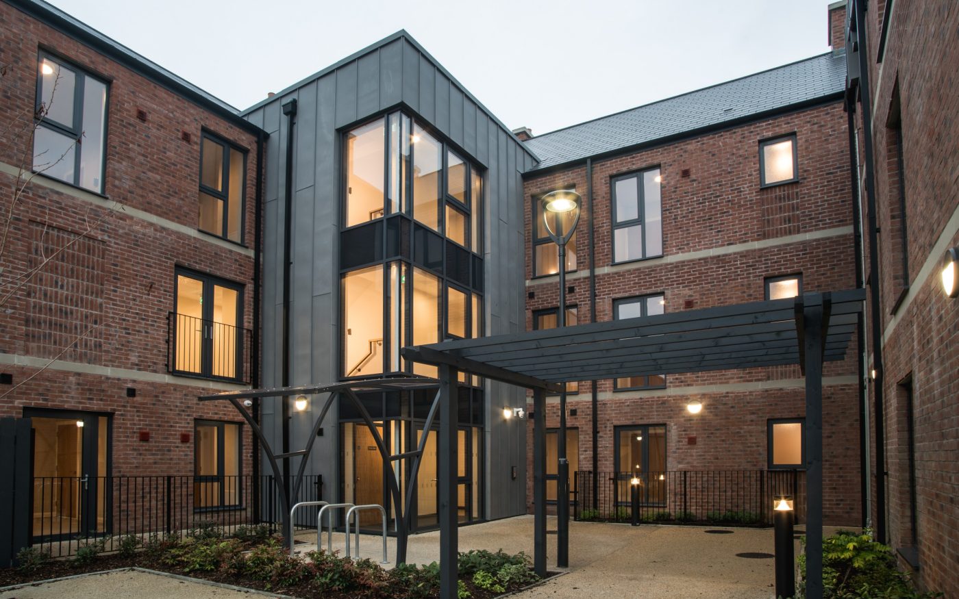 Entrance of the Willowfield Avenue apartment blocks
