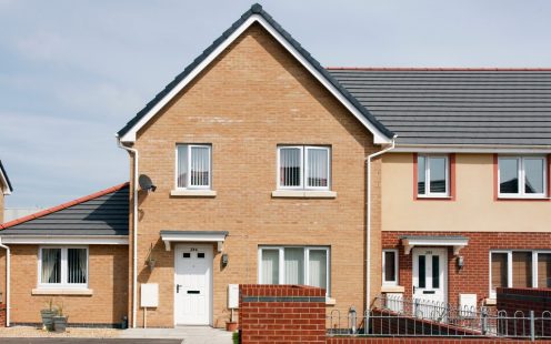 Housing development built in Sandalwood Yellow & Tuscan Red 