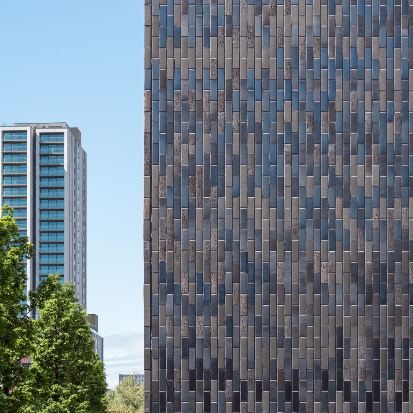 Modern apartment building with facade cladding exterior