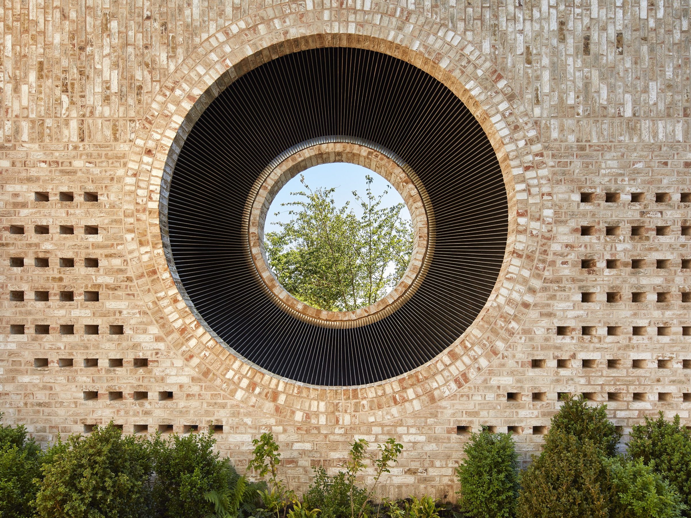 Eye-catching brickwork design at Storey's Field community centre